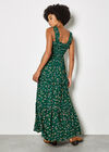 Ditsy Floral Smocked Maxi Dress, Green, large