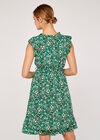 Ditsy Ruffle Mini Dress, Green, large