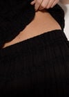 Ruched Chiffon Maxi Skirt, Black, large