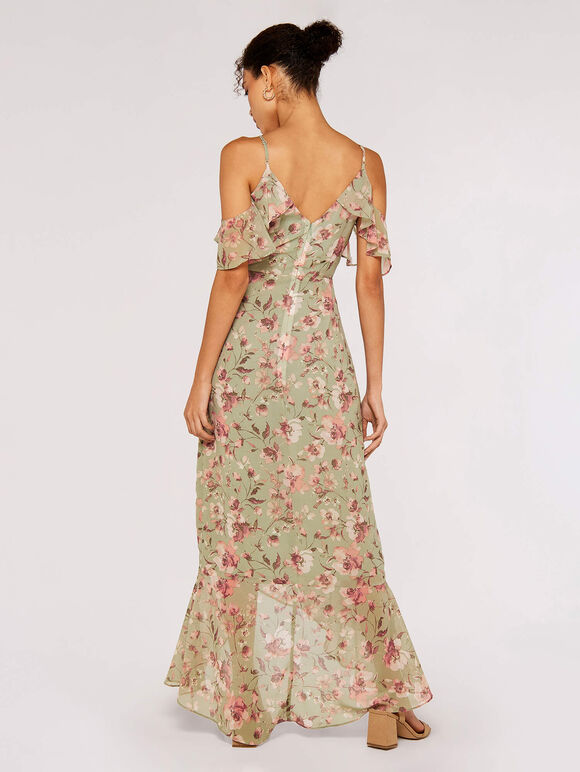 Watercolour Blooms Midi Dress, Mint, large