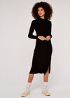 Bodycon Midi Dress, Black, large