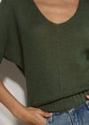 Waffle Open Knit Top, Khaki, large