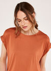 Curved Hem Tee, Rust, large