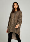 Animal Print Hem Tunic Top, Stone, large