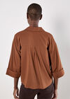 Open Collar Boxy Shirt, Rust, large