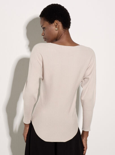 Diamante Ribbed Batwing Jumper