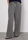 Wide Leg Stripe Trousers, Navy, large