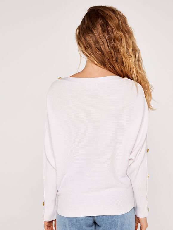  Button Detail Jumper, Cream, large