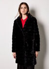 Faux Fur Panel Jacket, Black, large