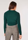 Cropped Ribbed Jersey Knit Jumper, Green, large