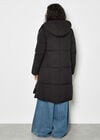 Longline Padded Puffer Coat, Black, large
