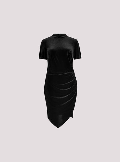 Velvet Ruched Mini Dress