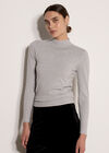 Rhinestone Gem Embellished Jumper, Grey, large