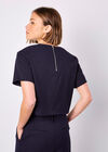Pinstripe Cropped Top, Navy, large
