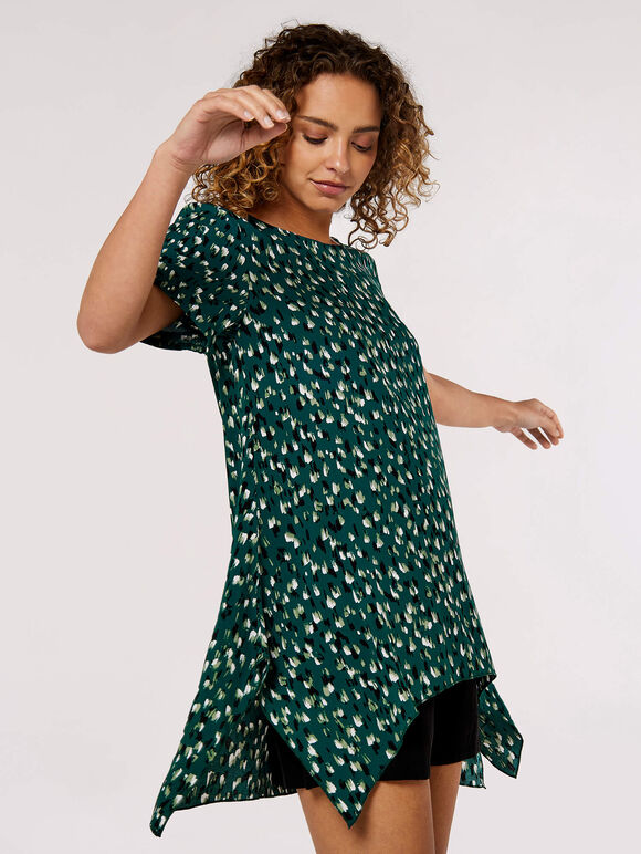Brushstroke Tunic Top, Green, large