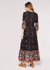 Vintage Blossom Midaxi Kleid, Schwarz, groß