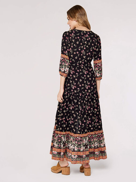 Vintage Blossom Midaxi Dress, Black, large