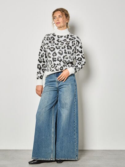 Sequin Leopard Print Jumper