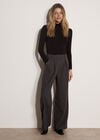 Super-Soft Turtleneck Jersey Top, Black, large