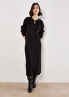 Fine Knit Cable Jumper, Black, large