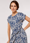 Brushstroke Print  Midi Dress, Cream, large