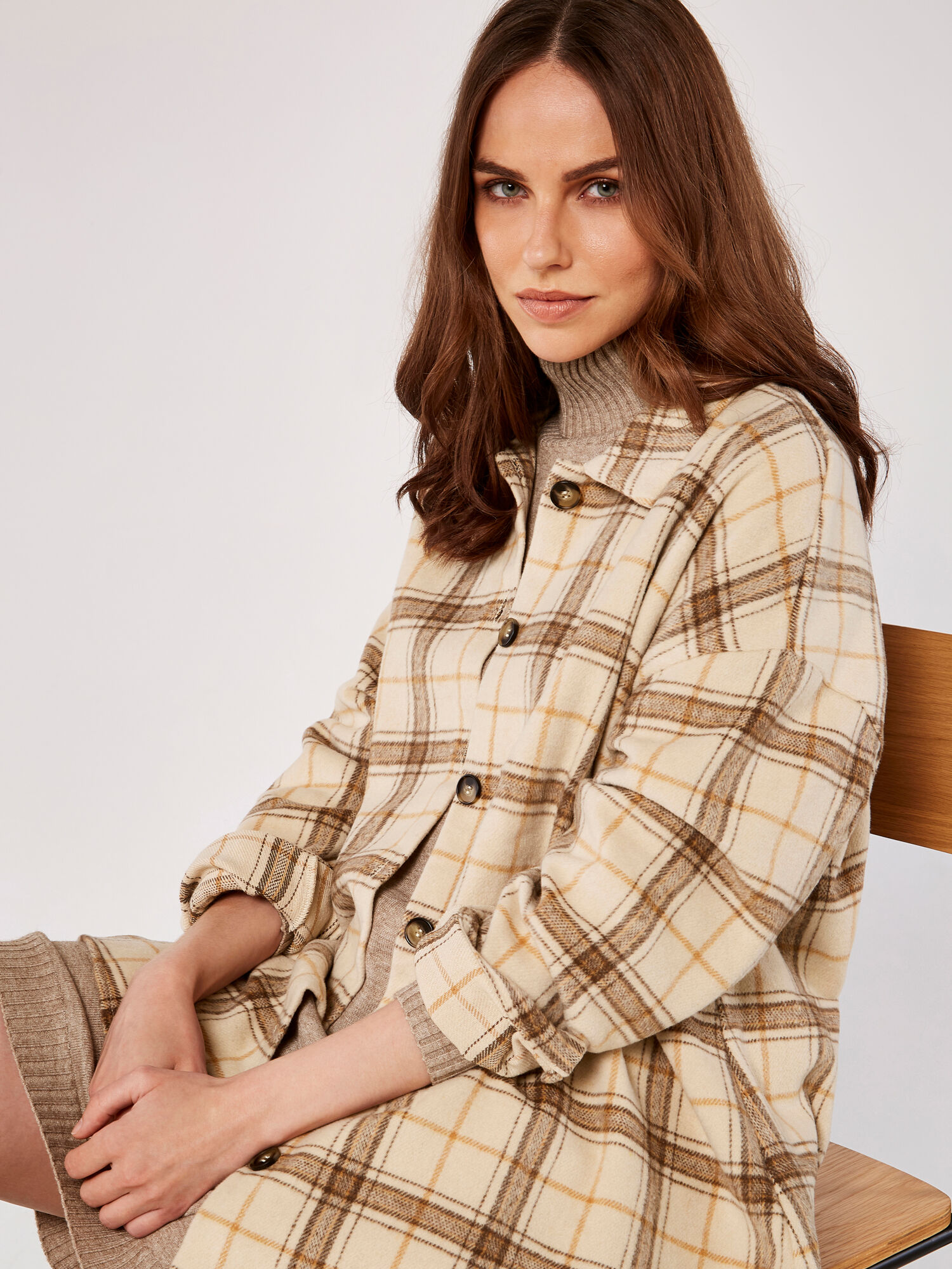 Oversized Check Shirt | Apricot UK