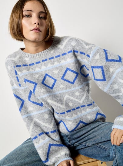 Chevron Geometric Retro Jumper