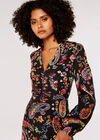Colourful  Paisley Midi Dress, Black, large