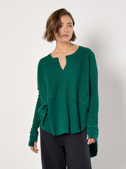 Waffle Jersey Layered Top