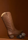Tall Leather Cowboy Boots, Brown, large