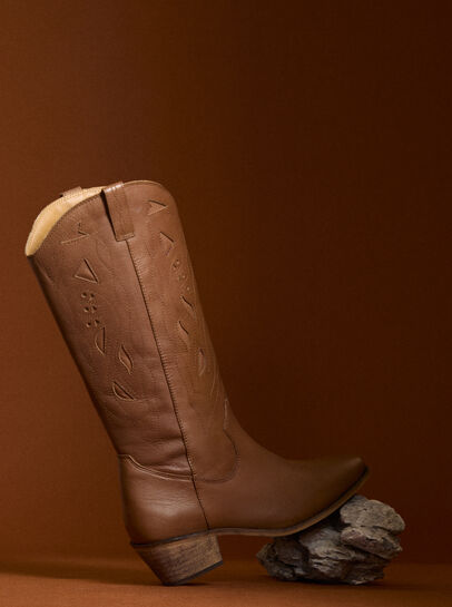 Tall Leather Cowboy Boots