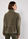 Zip Down Premium Fleece Jumper, Khaki, large