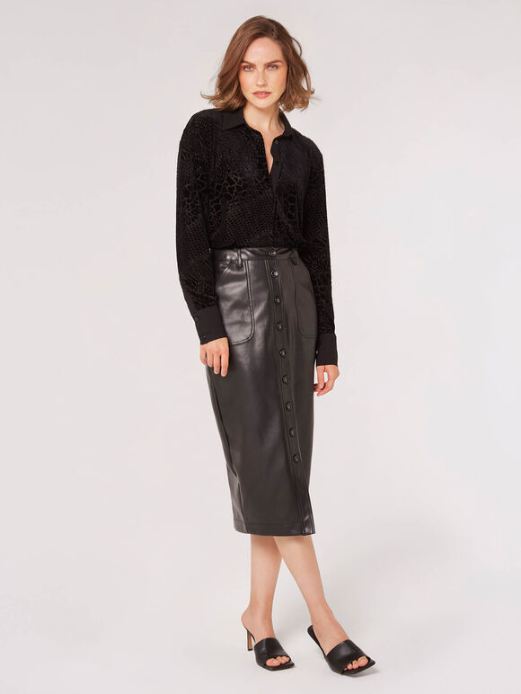 Animal Mix Devore Shirt, Black, large