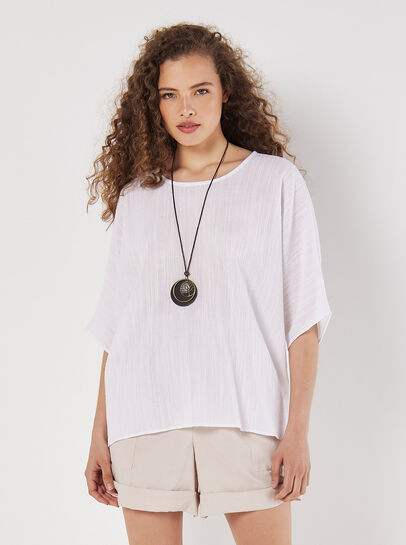 Textured Cotton Necklace Top