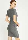 Ruched Bodycon Wrap Dress, Light Grey / Silver, large