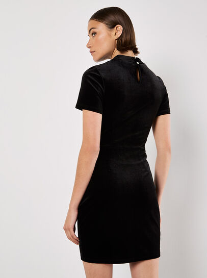 Velvet Ruched Mini Dress