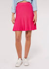  Pleated Knitted Mini Skirt, Fuchsia, large
