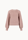 Pointelle Waffle Knit Cropped Jumper, Pink, large