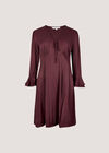 Satin Skater Mini Dress, Burgundy, large