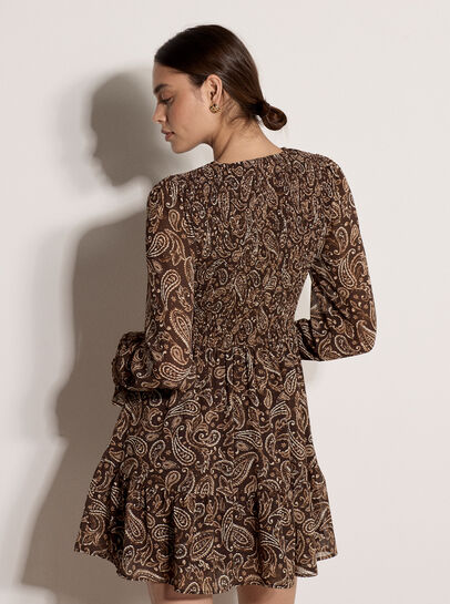 Paisley Chiffon Mini Dress