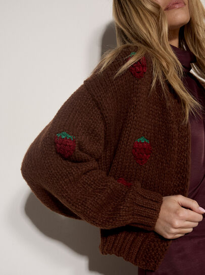 Chunky Knit Strawberry Cardigan