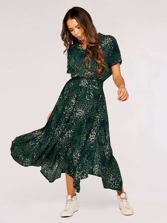 Leopard Shirt Midi Dress | Apricot Clothing