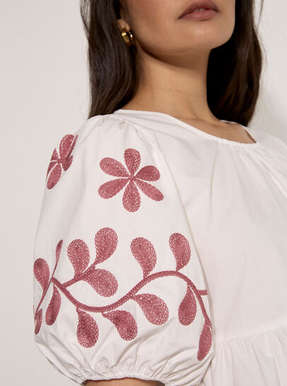 Floral Embroidered Peplum Top