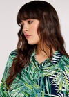 High-Low Tropical Mini Dress, Navy, large
