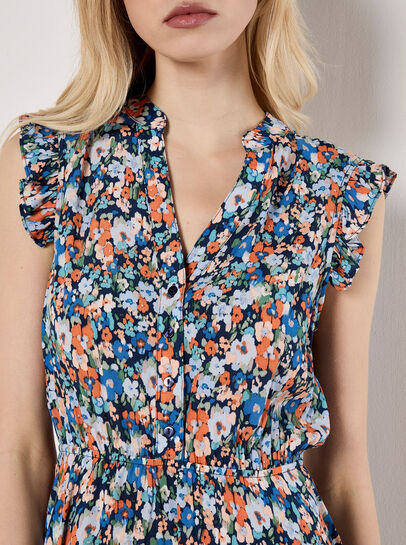 Ditsy Floral Ruffle Mini Dress