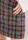Multicoloured Tweed Mini Skirt, Black, large
