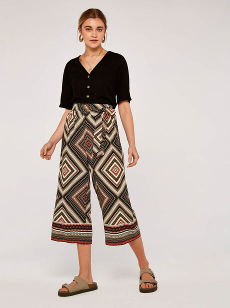 Border Print Culottes