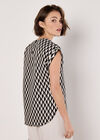 Geo Triangles Woven T-Shirt, Black, large