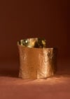 Gold Tone Hammered Brass Cuff Bracelet, Gold, large