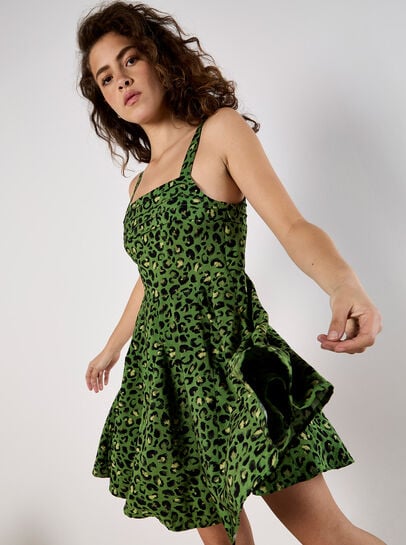 Animal Print Skater Mini Dress